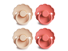 FRIGG pink cream/poppy pacifier Daisy latex (4-pack)